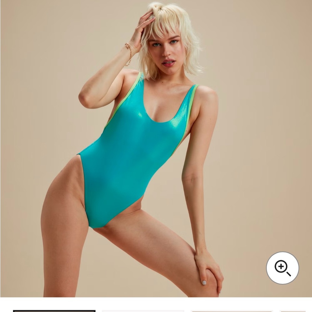 One piece foil Speedo convertible swimsuit
